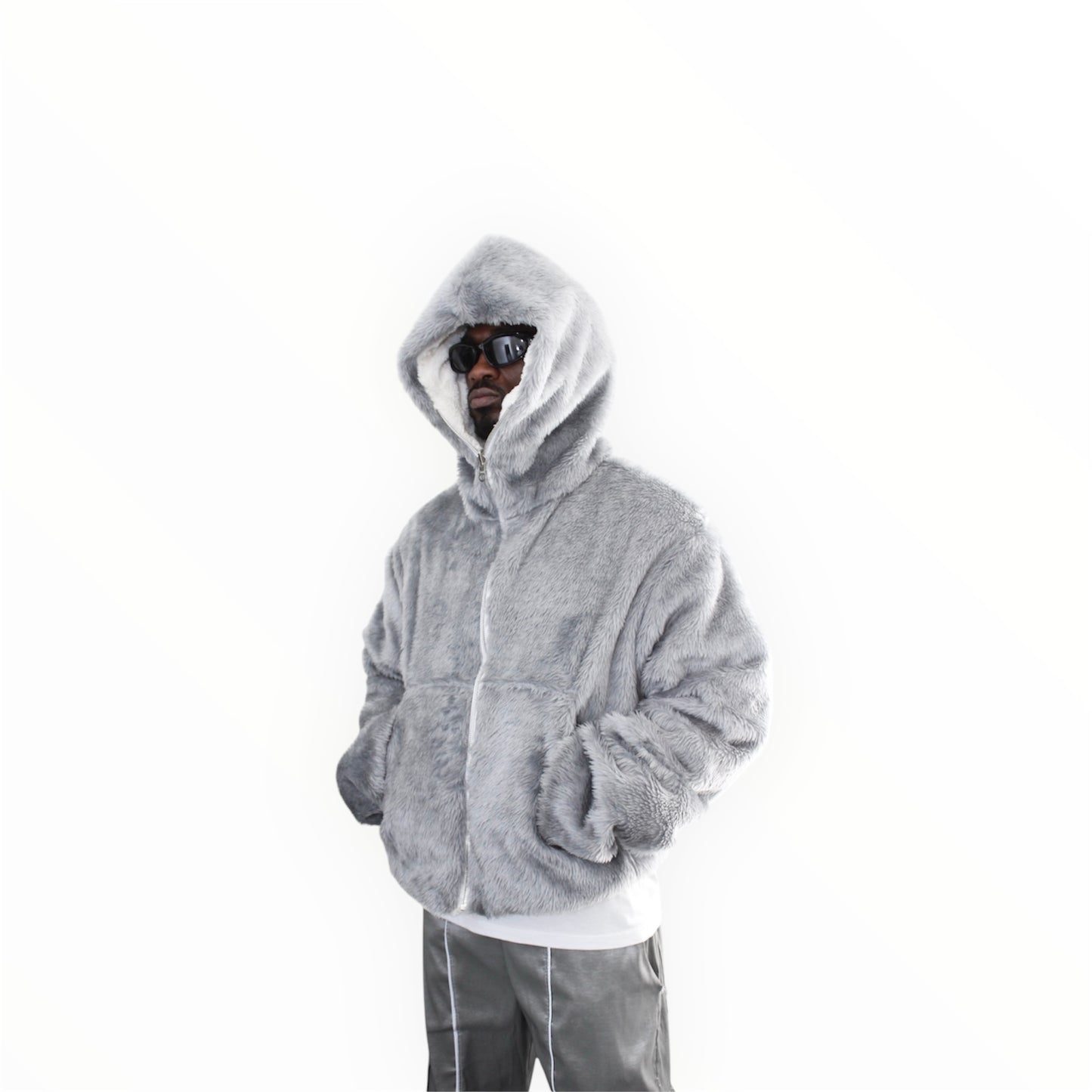 Endz Hntr Grey "Wulf" Fur Jacket